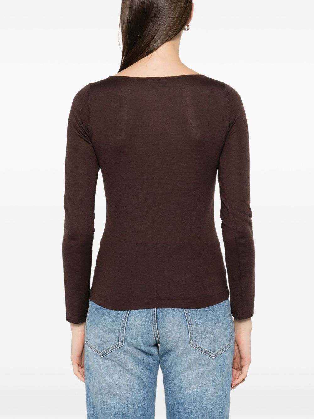 Brunello Cucinelli Cashmere Boat-Neck Sweater Brown