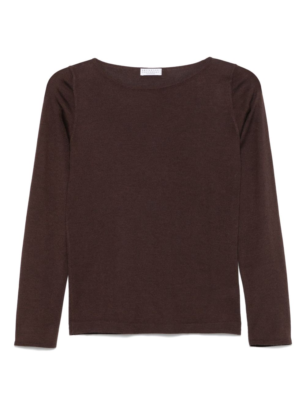 Brunello Cucinelli Cashmere Boat-Neck Sweater Brown