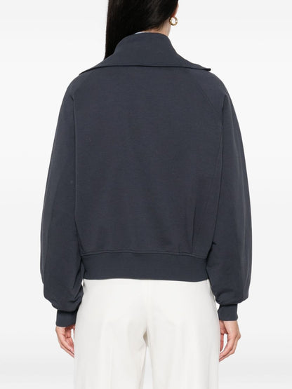 Brunello Cucinelli Zip-Fastening Cotton Patch-Pocket Sweatshirt Blue