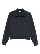Brunello Cucinelli Zip-Fastening Cotton Patch-Pocket Sweatshirt Blue