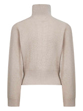 Brunello Cucinelli Cashmere Sparkling High Collar Zipped Cardigan Beige Beige