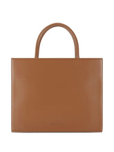 Elisabetta Franchi Large Logo-Appliqué Leather Tote Bag Brown