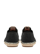 Autry Denim And Jute Low-Top Canvas Sneakers Black
