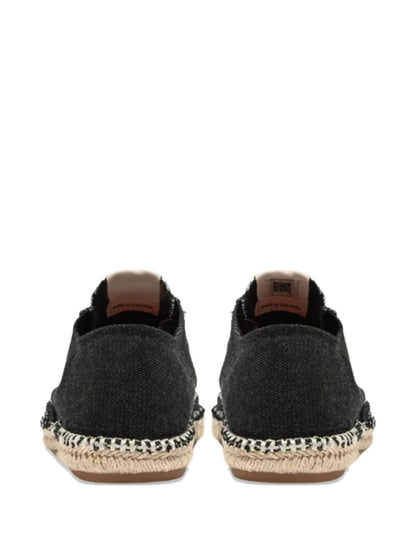 Autry Denim And Jute Low-Top Canvas Sneakers Black