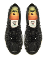Autry Denim And Jute Low-Top Canvas Sneakers Black