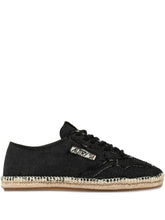 Autry Denim And Jute Low-Top Canvas Sneakers Black