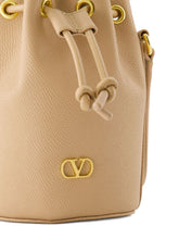 Valentino Garavani VLogo Signature Mini Leather Bucket Bag Powder