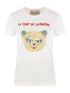 Valentino Cat-Face Appliqué Cotton T-Shirt Ivory