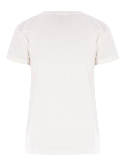 Valentino Cat-Face Appliqué Cotton T-Shirt Ivory