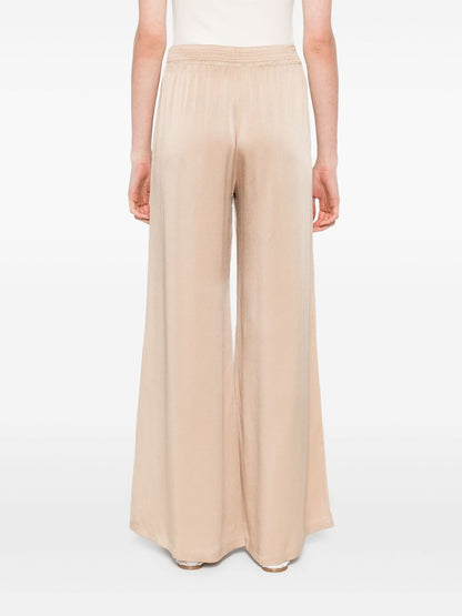 Fabiana Filippi Wide-Leg Powder Trousers with Elasticated Waist in Beige Powder