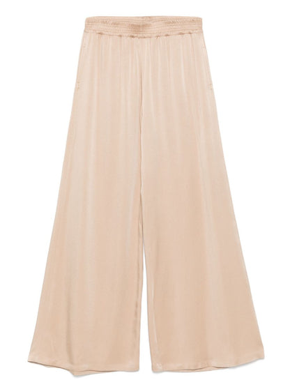Fabiana Filippi Wide-Leg Powder Trousers with Elasticated Waist in Beige Powder