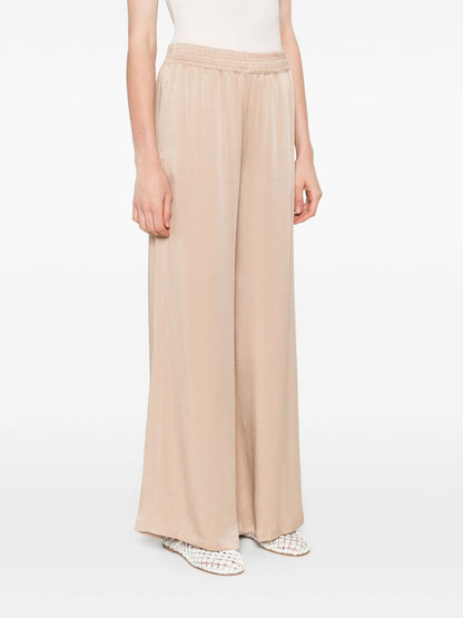 Fabiana Filippi Wide-Leg Powder Trousers with Elasticated Waist in Beige Powder