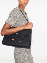 Tory Burch Lee Radziwill Large Pebble Leather Handbag Black