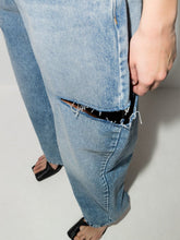 Maison Margiela High-Waisted Cut-Out Straight-Leg Jeans Clear Blue