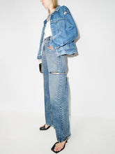 Maison Margiela High-Waisted Cut-Out Straight-Leg Jeans Clear Blue