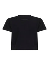 MM6 Maison Margiela Signature Cropped Logo Cotton T-Shirt Black