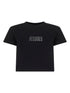 MM6 Maison Margiela Signature Cropped Logo Cotton T-Shirt Black