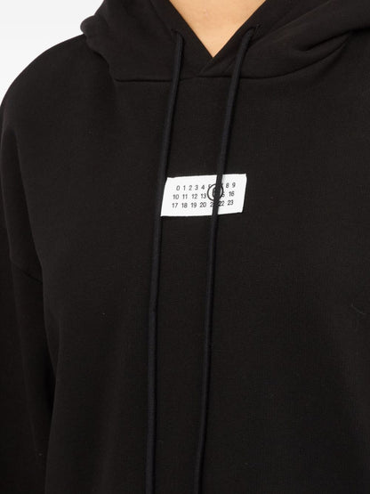 MM6 Maison Margiela Signature Numbers Motif Cotton Hoodie Black