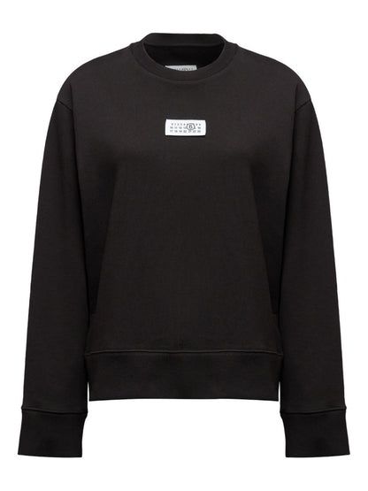 MM6 Maison Margiela Logo-Appliqué Cotton Sweatshirt Black Black