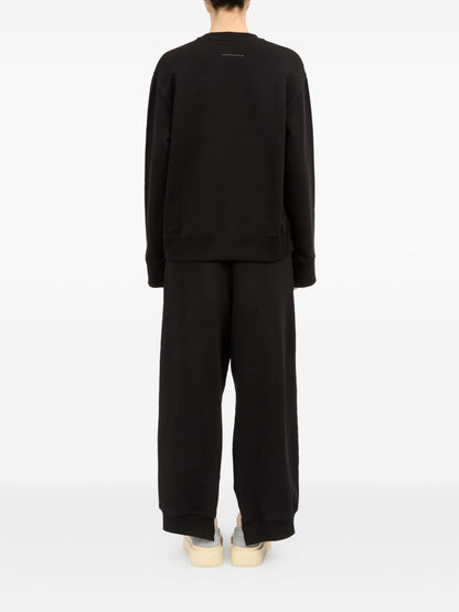 MM6 Maison Margiela Logo-Appliqué Cotton Sweatshirt Black Black