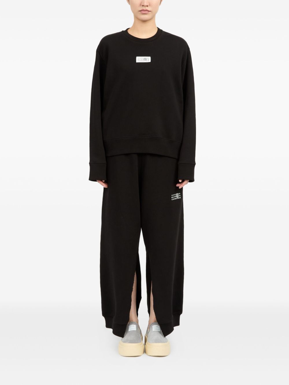 MM6 Maison Margiela Logo-Appliqué Cotton Sweatshirt Black Black
