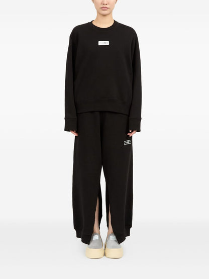 MM6 Maison Margiela Logo-Appliqué Cotton Sweatshirt Black Black