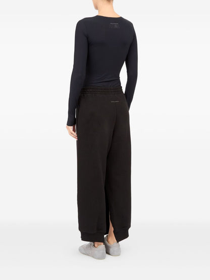 MM6 Maison Margiela Cotton Wide-Leg Trousers Black Black