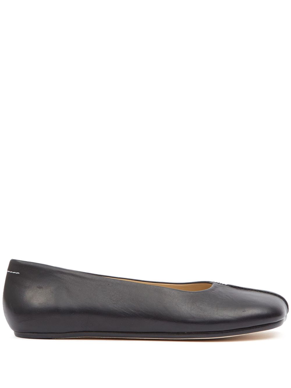 MM6 Maison Margiela Flat Leather Ballet Shoes Black