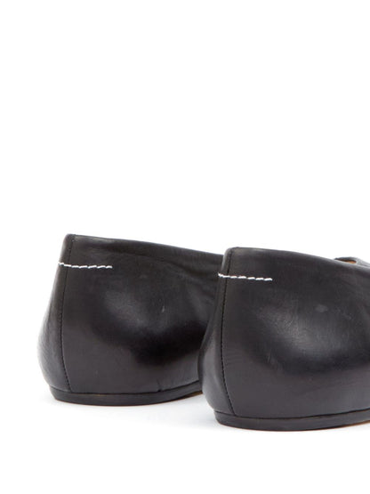 MM6 Maison Margiela Flat Leather Ballet Shoes Black
