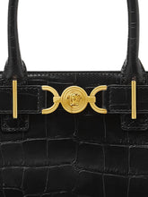 Versace Medusa ’95 Croc-Effect Leather Tote Bag Black