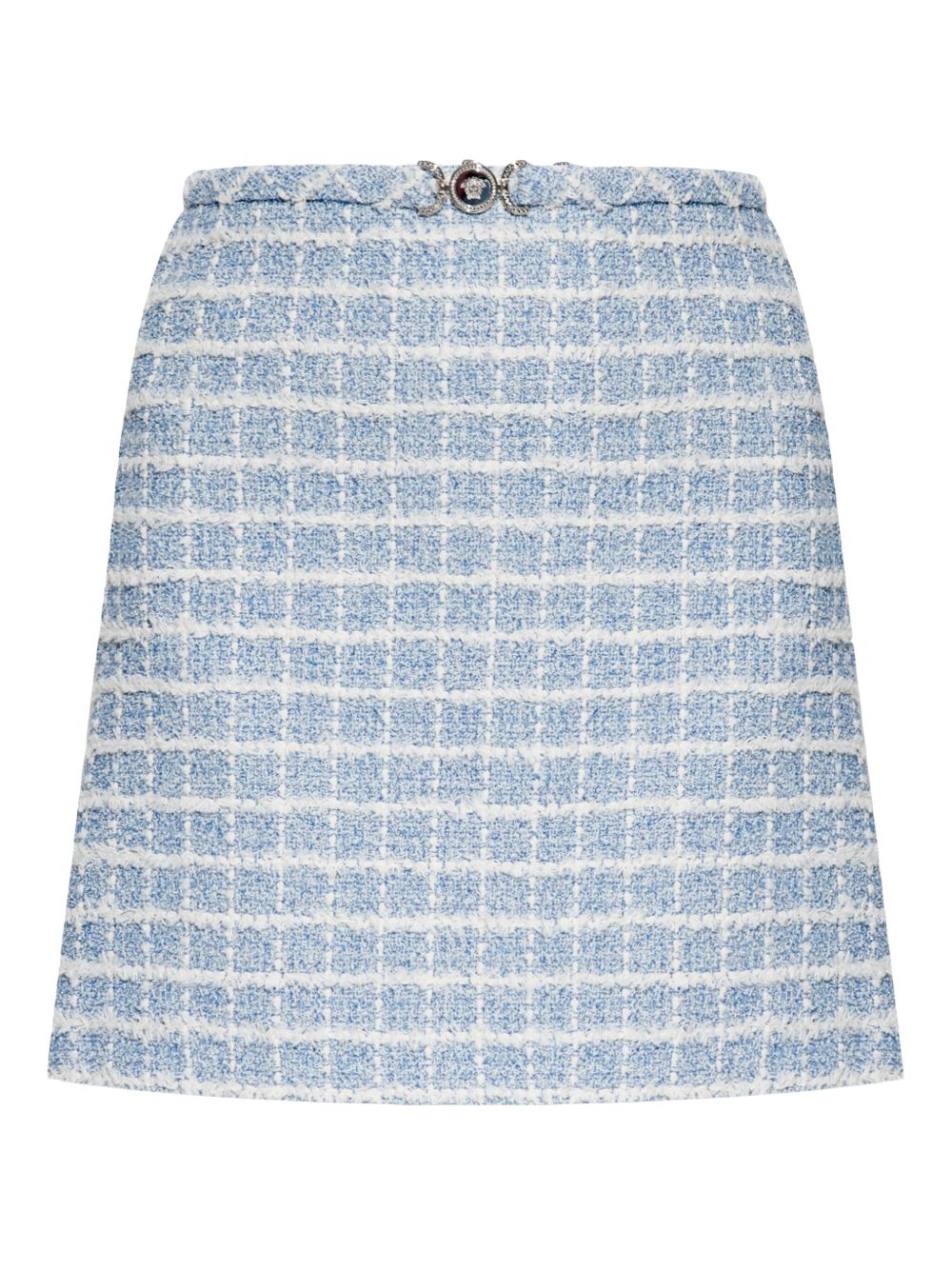 Versace Tweed Medusa Mini Skirt Blue