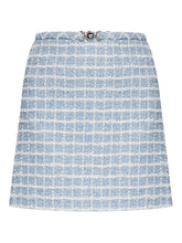 Versace Tweed Medusa Mini Skirt Blue