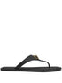 Versace Medusa Head Black Rubber Thong Sandals Black