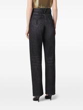 Versace Black High-Rise Ripped Jeans with Gold-Tone Hardware Black