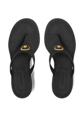 Versace Alia Medusa Thong Kitten Heel Sandals Black