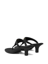 Versace Alia Medusa Thong Kitten Heel Sandals Black