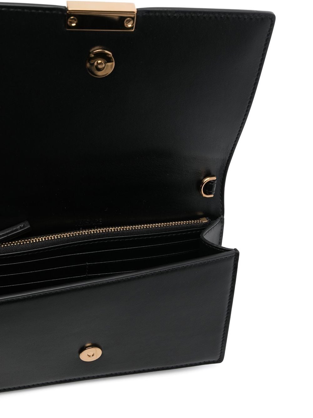 Versace Greca Goddess Mini Leather Crossbody Bag Black
