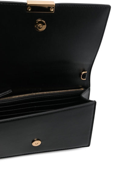 Versace Greca Goddess Mini Leather Crossbody Bag Black