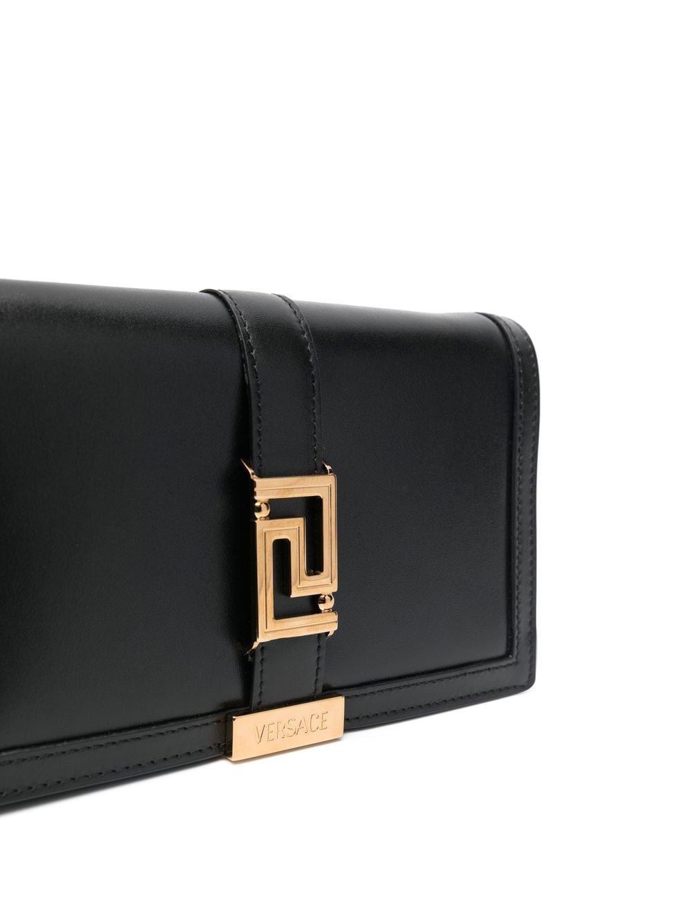 Versace Greca Goddess Mini Leather Crossbody Bag Black