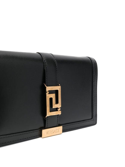 Versace Greca Goddess Mini Leather Crossbody Bag Black