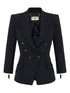 Elisabetta Franchi Double-Breasted Tailored Jacket in Black Black