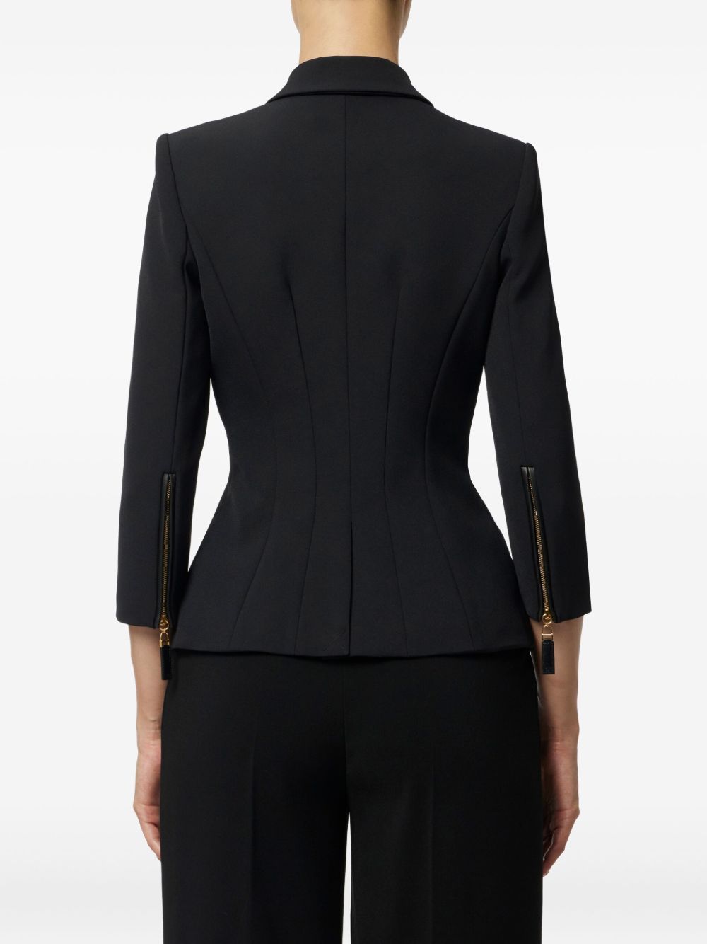Elisabetta Franchi Double-Breasted Tailored Jacket in Black Black