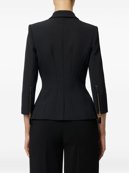 Elisabetta Franchi Double-Breasted Tailored Jacket in Black Black
