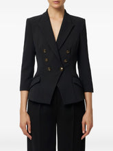 Elisabetta Franchi Double-Breasted Tailored Jacket in Black Black