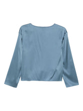Emporio Armani Satin Silk Boxy Blouse Blue
