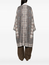 Pierre Louis Mascia Checked Wool Kimono Dress Grey