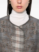 Pierre Louis Mascia Checked Wool Kimono Dress Grey