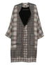 Pierre Louis Mascia Checked Wool Kimono Dress Grey