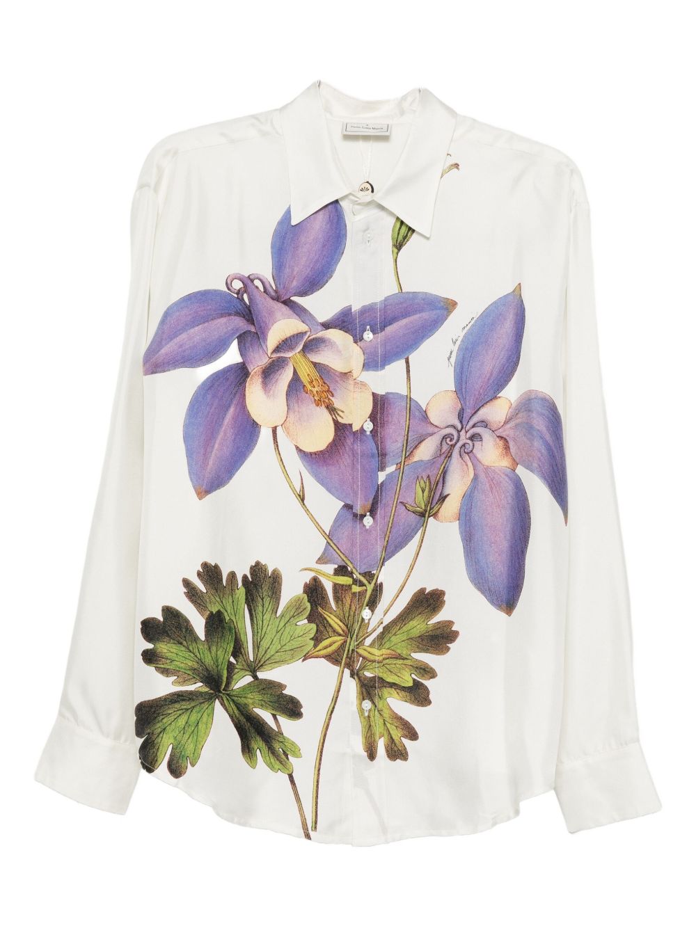 Pierre Louis Mascia Floral Silk Shirt With Long Sleeves White White
