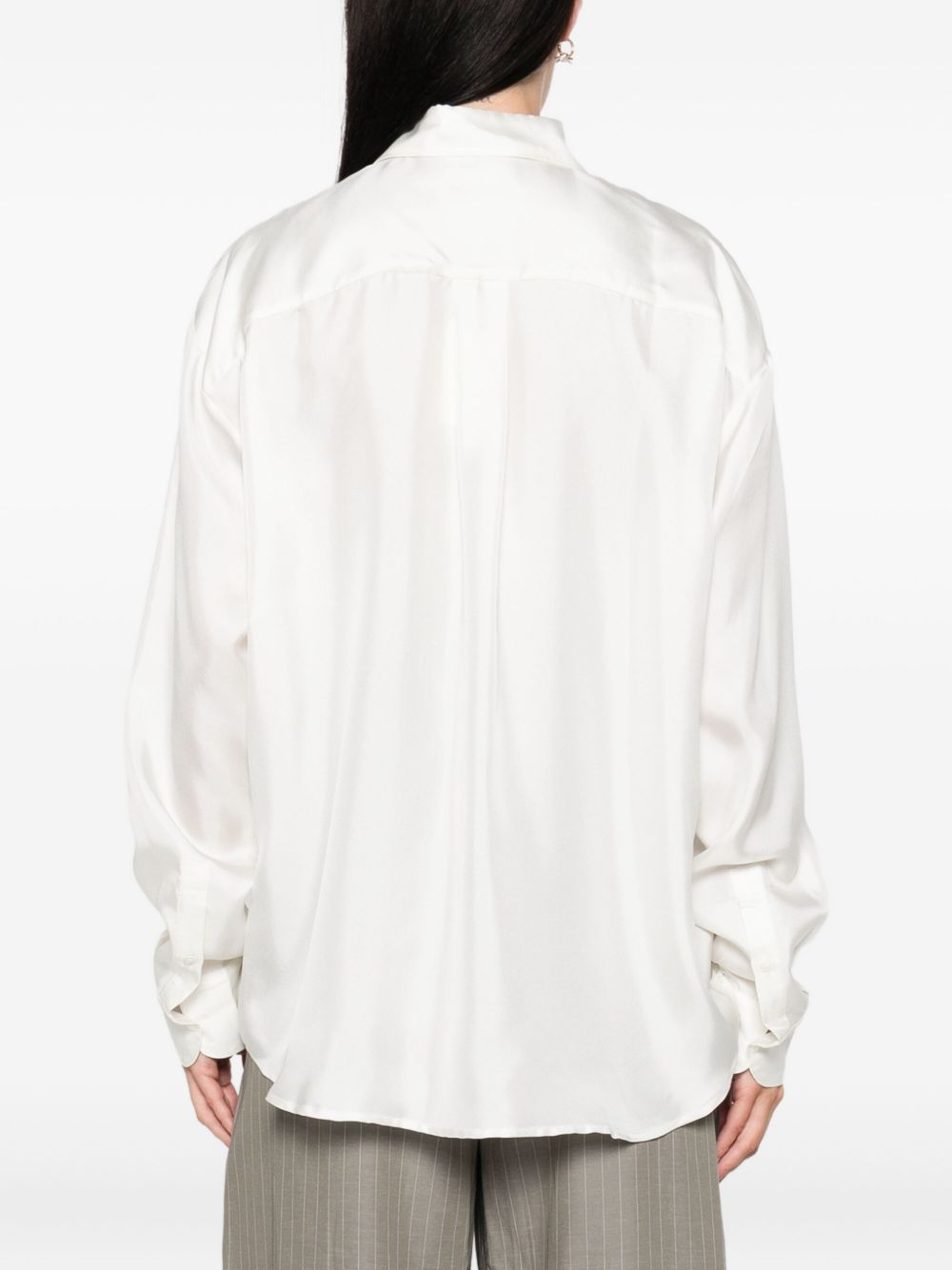 Pierre Louis Mascia Floral Silk Shirt With Long Sleeves White White